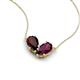 5 - Zemi 1.80 ctw Pear Shape Red Garnet and Rhodolite Garnet (7x5 mm) Toi Et Moi Pendant Necklace 