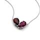5 - Zemi 1.80 ctw Pear Shape Red Garnet and Rhodolite Garnet (7x5 mm) Toi Et Moi Pendant Necklace 