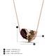 4 - Zemi 1.55 ctw Pear Shape Red Garnet and Smoky Quartz (7x5 mm) Toi Et Moi Pendant Necklace 
