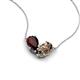 5 - Zemi 1.55 ctw Pear Shape Red Garnet and Smoky Quartz (7x5 mm) Toi Et Moi Pendant Necklace 