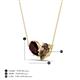 4 - Zemi 1.55 ctw Pear Shape Red Garnet and Smoky Quartz (7x5 mm) Toi Et Moi Pendant Necklace 