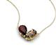 5 - Zemi 1.55 ctw Pear Shape Red Garnet and Smoky Quartz (7x5 mm) Toi Et Moi Pendant Necklace 