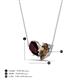 4 - Zemi 1.55 ctw Pear Shape Red Garnet and Smoky Quartz (7x5 mm) Toi Et Moi Pendant Necklace 