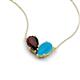 5 - Zemi 1.25 ctw Pear Shape Red Garnet and Turquoise (7x5 mm) Toi Et Moi Pendant Necklace 