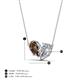 4 - Zemi 1.50 ctw Pear Shape Smoky Quartz and Moissanite (7x5 mm) Toi Et Moi Pendant Necklace 