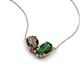 5 - Zemi 1.45 ctw Pear Shape Smoky Quartz and Lab Grown Emerald (7x5 mm) Toi Et Moi Pendant Necklace 