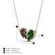 4 - Zemi 1.45 ctw Pear Shape Smoky Quartz and Lab Grown Emerald (7x5 mm) Toi Et Moi Pendant Necklace 