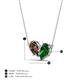 4 - Zemi 1.45 ctw Pear Shape Smoky Quartz and Lab Grown Emerald (7x5 mm) Toi Et Moi Pendant Necklace 