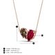 4 - Zemi 1.60 ctw Pear Shape Smoky Quartz and Lab Grown Ruby (7x5 mm) Toi Et Moi Pendant Necklace 