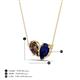 4 - Zemi 1.55 ctw Pear Shape Smoky Quartz and Lab Grown Blue Sapphire (7x5 mm) Toi Et Moi Pendant Necklace 