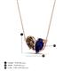 4 - Zemi 1.55 ctw Pear Shape Smoky Quartz and Lab Grown Blue Sapphire (7x5 mm) Toi Et Moi Pendant Necklace 