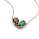 5 - Zemi 1.51 ctw Pear Shape Smoky Quartz and Created Alexandrite (7x5 mm) Toi Et Moi Pendant Necklace 