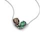 5 - Zemi 1.51 ctw Pear Shape Smoky Quartz and Created Alexandrite (7x5 mm) Toi Et Moi Pendant Necklace 