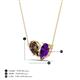 4 - Zemi 1.30 ctw Pear Shape Smoky Quartz and Amethyst (7x5 mm) Toi Et Moi Pendant Necklace 