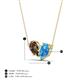 4 - Zemi 1.50 ctw Pear Shape Smoky Quartz and Blue Topaz (7x5 mm) Toi Et Moi Pendant Necklace 