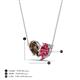 4 - Zemi 1.35 ctw Pear Shape Smoky Quartz and Pink Tourmaline (7x5 mm) Toi Et Moi Pendant Necklace 