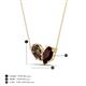 4 - Zemi 1.55 ctw Pear Shape Smoky Quartz and Red Garnet (7x5 mm) Toi Et Moi Pendant Necklace 
