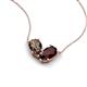 5 - Zemi 1.55 ctw Pear Shape Smoky Quartz and Red Garnet (7x5 mm) Toi Et Moi Pendant Necklace 