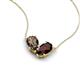5 - Zemi 1.55 ctw Pear Shape Smoky Quartz and Red Garnet (7x5 mm) Toi Et Moi Pendant Necklace 