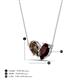 4 - Zemi 1.55 ctw Pear Shape Smoky Quartz and Red Garnet (7x5 mm) Toi Et Moi Pendant Necklace 