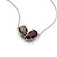 5 - Zemi 1.55 ctw Pear Shape Smoky Quartz and Red Garnet (7x5 mm) Toi Et Moi Pendant Necklace 