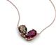 5 - Zemi 1.55 ctw Pear Shape Smoky Quartz and Rhodolite Garnet (7x5 mm) Toi Et Moi Pendant Necklace 