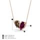 4 - Zemi 1.55 ctw Pear Shape Smoky Quartz and Rhodolite Garnet (7x5 mm) Toi Et Moi Pendant Necklace 