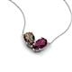 5 - Zemi 1.55 ctw Pear Shape Smoky Quartz and Rhodolite Garnet (7x5 mm) Toi Et Moi Pendant Necklace 