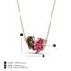 4 - Zemi 1.35 ctw Pear Shape Smoky Quartz and Pink Tourmaline (7x5 mm) Toi Et Moi Pendant Necklace 
