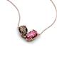 5 - Zemi 1.35 ctw Pear Shape Smoky Quartz and Pink Tourmaline (7x5 mm) Toi Et Moi Pendant Necklace 