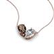 5 - Zemi 1.50 ctw Pear Shape Smoky Quartz and Moissanite (7x5 mm) Toi Et Moi Pendant Necklace 