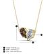 4 - Zemi 1.50 ctw Pear Shape Smoky Quartz and Moissanite (7x5 mm) Toi Et Moi Pendant Necklace 
