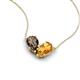 5 - Zemi 1.30 ctw Pear Shape Smoky Quartz and Citrine (7x5 mm) Toi Et Moi Pendant Necklace 