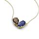 5 - Zemi 1.25 ctw Pear Shape Smoky Quartz and Iolite (7x5 mm) Toi Et Moi Pendant Necklace 