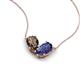 5 - Zemi 1.25 ctw Pear Shape Smoky Quartz and Iolite (7x5 mm) Toi Et Moi Pendant Necklace 