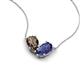 5 - Zemi 1.25 ctw Pear Shape Smoky Quartz and Iolite (7x5 mm) Toi Et Moi Pendant Necklace 