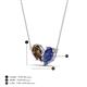 4 - Zemi 1.25 ctw Pear Shape Smoky Quartz and Iolite (7x5 mm) Toi Et Moi Pendant Necklace 