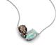 5 - Zemi 1.00 ctw Pear Shape Smoky Quartz and Opal (7x5 mm) Toi Et Moi Pendant Necklace 