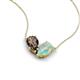 5 - Zemi 1.00 ctw Pear Shape Smoky Quartz and Opal (7x5 mm) Toi Et Moi Pendant Necklace 