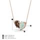 4 - Zemi 1.00 ctw Pear Shape Smoky Quartz and Opal (7x5 mm) Toi Et Moi Pendant Necklace 