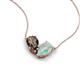 5 - Zemi 1.00 ctw Pear Shape Smoky Quartz and Opal (7x5 mm) Toi Et Moi Pendant Necklace 