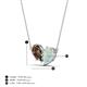 4 - Zemi 1.00 ctw Pear Shape Smoky Quartz and Opal (7x5 mm) Toi Et Moi Pendant Necklace 
