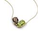 5 - Zemi 1.45 ctw Pear Shape Smoky Quartz and Peridot (7x5 mm) Toi Et Moi Pendant Necklace 