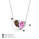 4 - Zemi 1.55 ctw Pear Shape Smoky Quartz and Lab Grown Pink Sapphire (7x5 mm) Toi Et Moi Pendant Necklace 