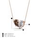 4 - Zemi 1.95 ctw Pear Shape Smoky Quartz and Lab Grown Diamond (7x5 mm) Toi Et Moi Pendant Necklace 