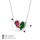 4 - Zemi 1.50 ctw Pear Shape Pink Tourmaline and Lab Grown Emerald (7x5 mm) Toi Et Moi Pendant Necklace 