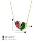 4 - Zemi 1.50 ctw Pear Shape Pink Tourmaline and Lab Grown Emerald (7x5 mm) Toi Et Moi Pendant Necklace 