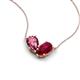 5 - Zemi 1.65 ctw Pear Shape Pink Tourmaline and Lab Grown Ruby (7x5 mm) Toi Et Moi Pendant Necklace 