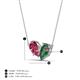4 - Zemi 1.56 ctw Pear Shape Pink Tourmaline and Created Alexandrite (7x5 mm) Toi Et Moi Pendant Necklace 