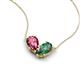 5 - Zemi 1.56 ctw Pear Shape Pink Tourmaline and Created Alexandrite (7x5 mm) Toi Et Moi Pendant Necklace 